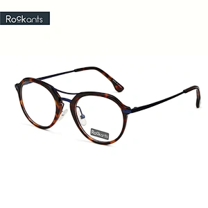Fashion Design Retro round Eyeglasses double bridge acetate Optical Eyewear Frame