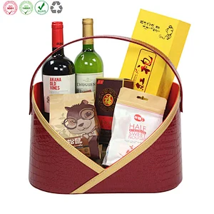 Pu Leather Gifts Hamper Basket