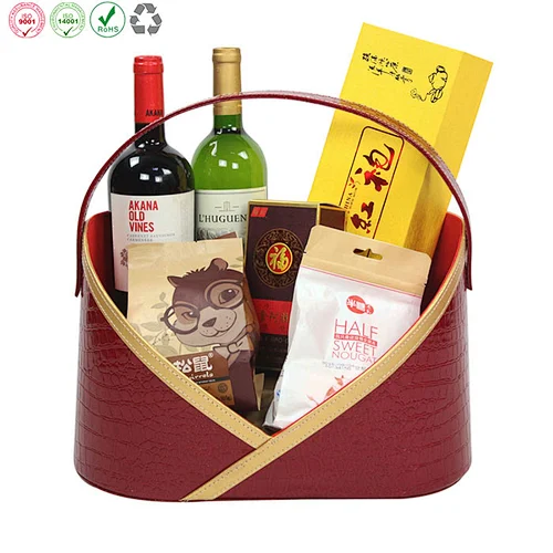 Pu Leather Gifts Hamper Basket