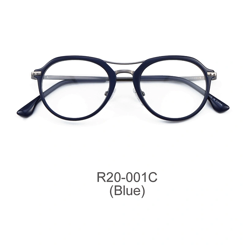 Fashion Design Retro round Eyeglasses double bridge acetate Optical Eyewear Frame