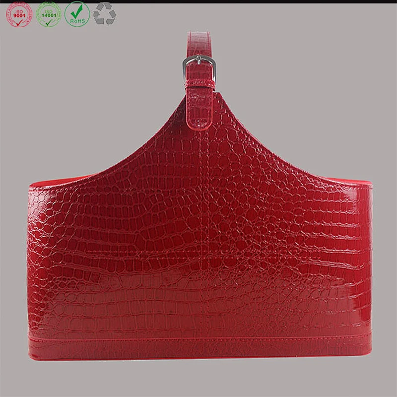 Leather Bamboo Gift Basket ,Wine Fruits Baskets