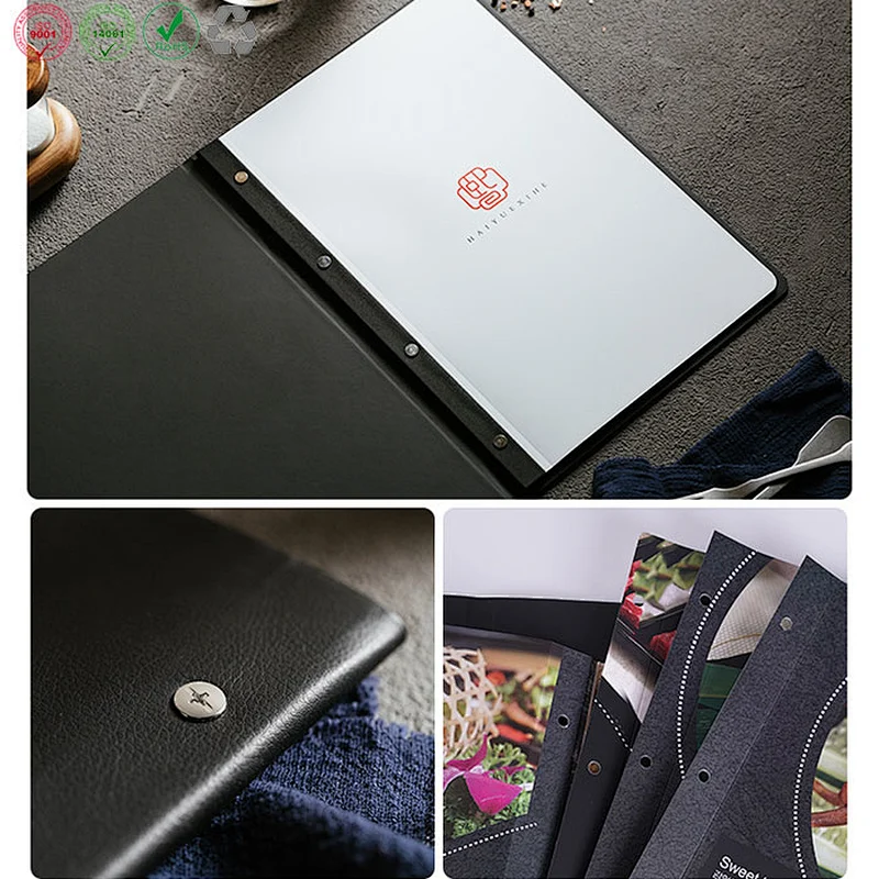 Customized Restaurant A4/A5 Leather Menu holder
