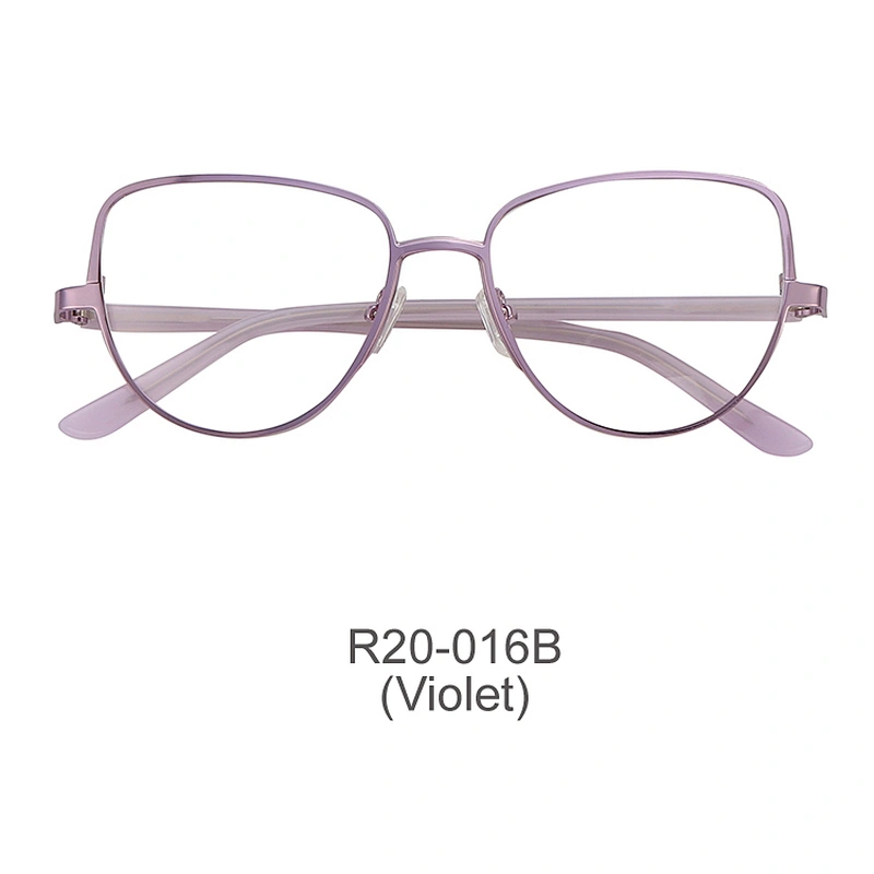 Top selling fashion design cat eye metal sheet optical frame ready goods eyeglasses