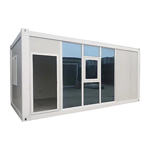 Suministro de fábrica Marco de acero de alta calidad Venta de casas de contenedores móviles prefabricadas prefabricadas modulares de lujo moderno con pared de vidrio para oficina