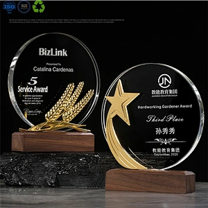 Crystal award trophy