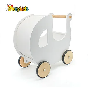 New design baby walking aid wooden push walker in white W16E100