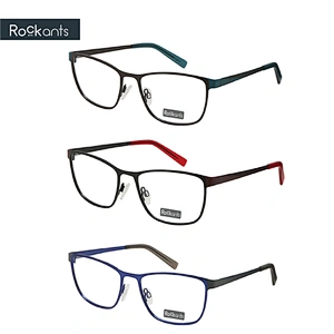 Hot new metal optical frame striate stainless steel eyeglasses customizable eyeglass frames