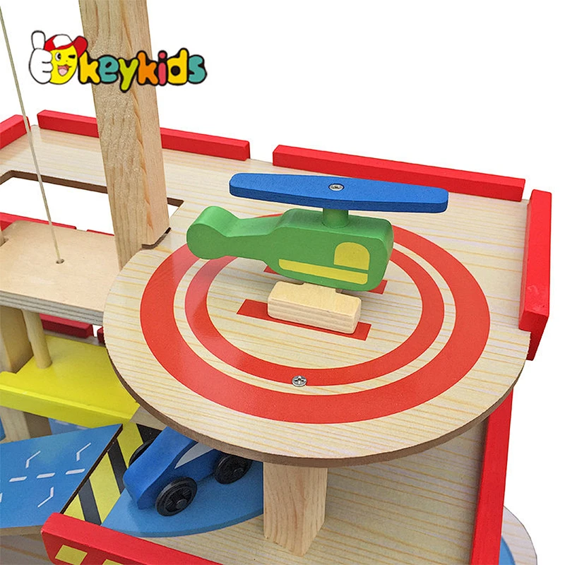 Mini Toy Car Ramp Wooden Toy Garage For Wholesale W04B034