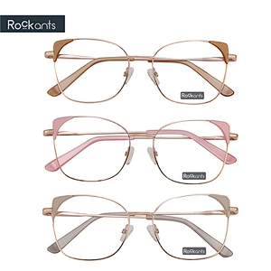 High quality stylish cat eye comfortable woman metal optical frame lady eyeglasses