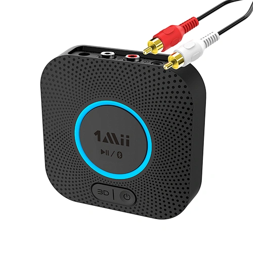 1Mii B06+ HiFi Wireless Music Adapter, 3.5mm AUX/RCA Bluetooth Audio Receiver with 3D Surround aptX Low Latency for Speaker