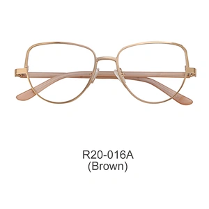 Top selling fashion design cat eye metal sheet optical frame ready goods eyeglasses
