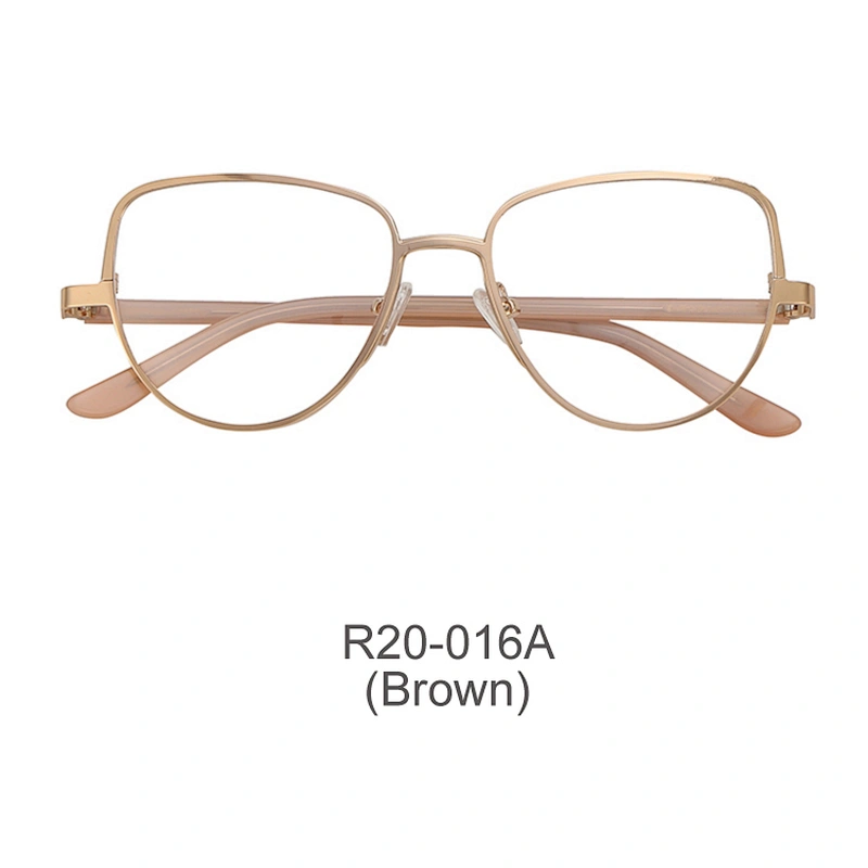 Top selling fashion design cat eye metal sheet optical frame ready goods eyeglasses
