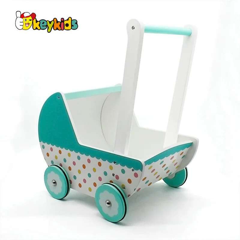 New design first educational wooden baby push toys for learning walking W16E102
