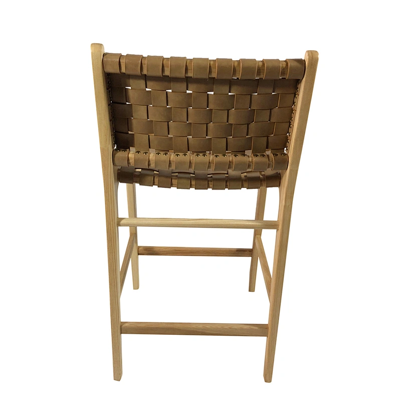 Country style strap leather stool