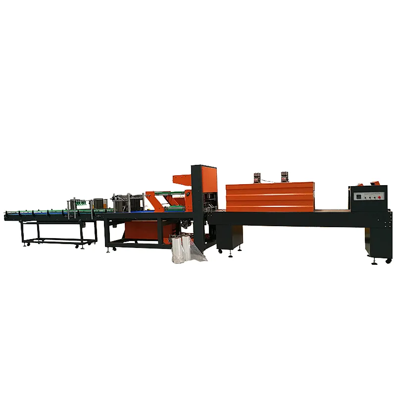 Straight line shrink packaging machine