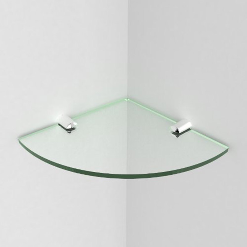 Bathroom corner tempered glass floating storage shelf