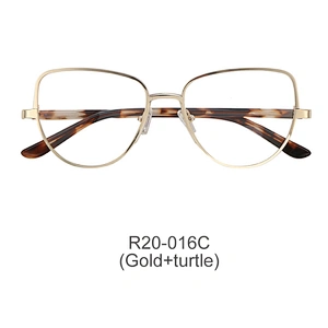Top selling fashion design cat eye metal sheet optical frame ready goods eyeglasses