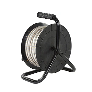 15M Led Portable Winding Spool Exterior Strip Light Work Light Strip Temporary Construction Lights Drum For Outdoor Lighting