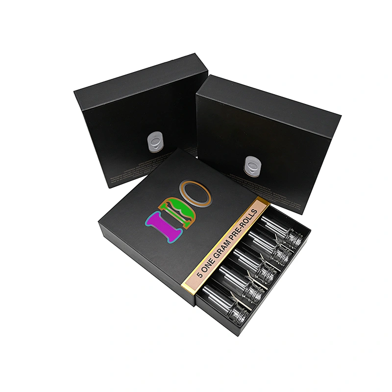 High - end Custom Pre Roll Packaging Box Child Proof Bottom Button Preroll Packaging