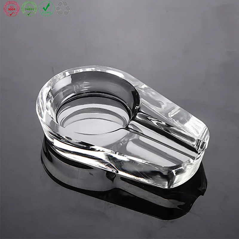 Crystal glass clear ashtray