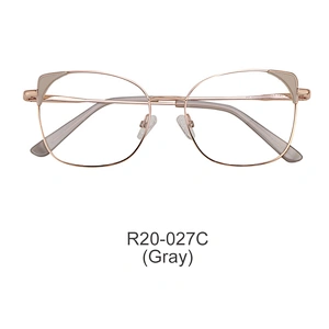 High quality stylish cat eye comfortable woman metal optical frame lady eyeglasses