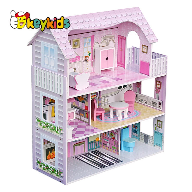 Top Sale Classic Kids Wooden Barbie Girl House For Wholesale W06A139