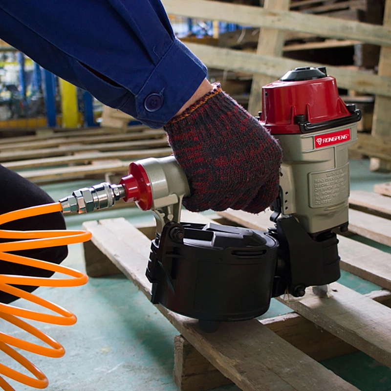 RONGPENG Coil Pallet Nailer MCN70 Nail Gun 15 Degree Flat Wire Welded Nails Wooden Framing Nailer