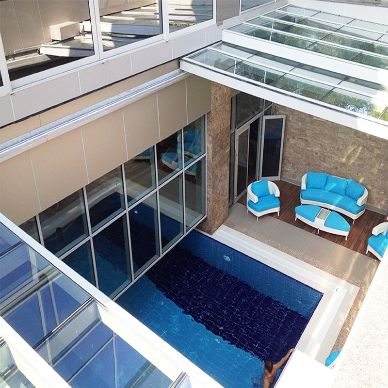 Ausziehbares Schiebedach-Deckdachsystem aus gehärtetem Verbundglas
