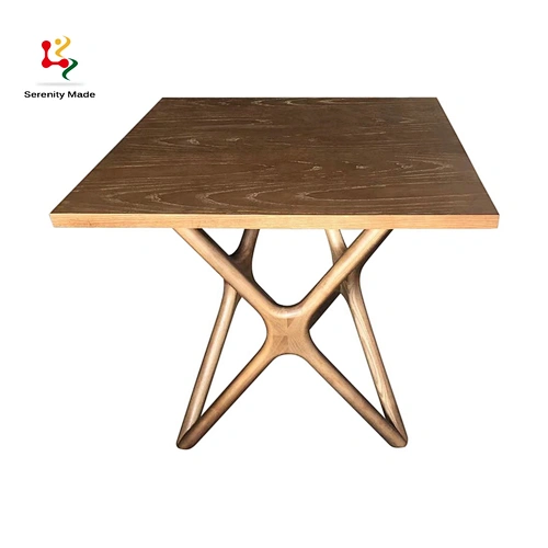 Cross leg wood table
