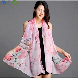 100% silk satin digital printed fabric printed