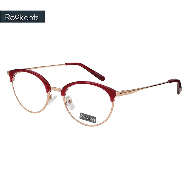 Fashion design round metal optical frame acetate rim eyeglasses woman frames optical eyeglasses glasses
