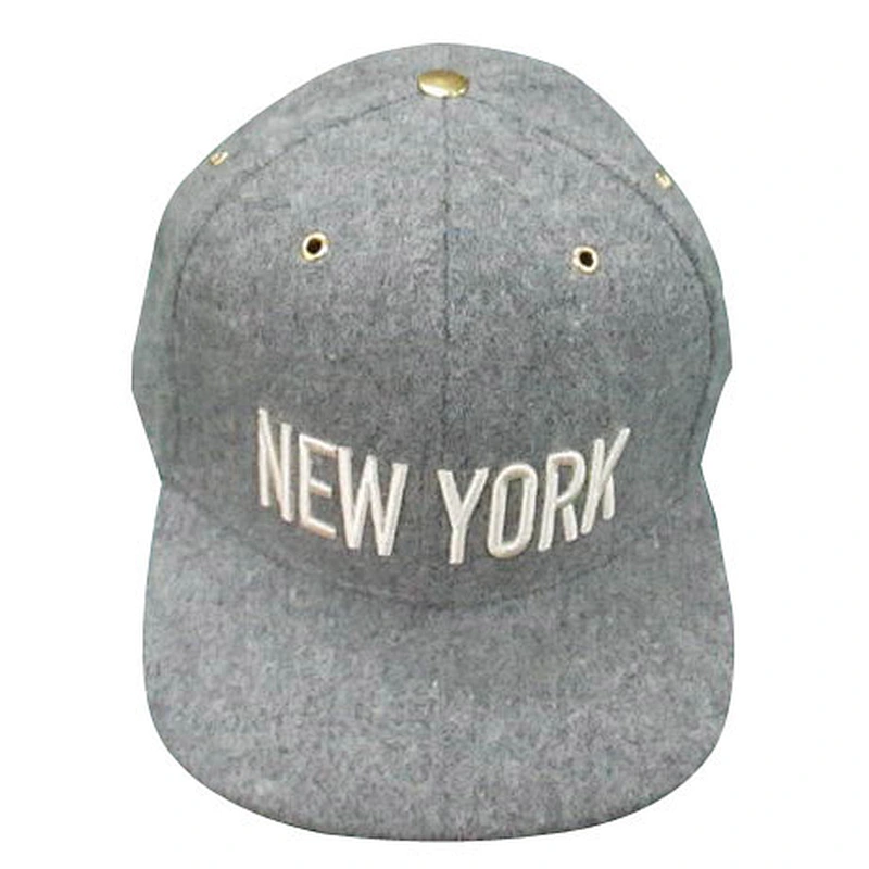 wholesale grey color snapback hat with custom logo
