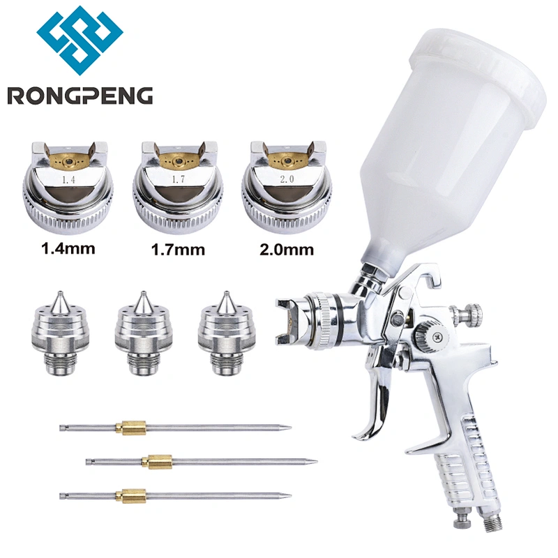 Rongpeng H827-B HVLP Spray Gun 600cc Cup Gravity Paint Air Gun For For Primer Finish Coat Painting