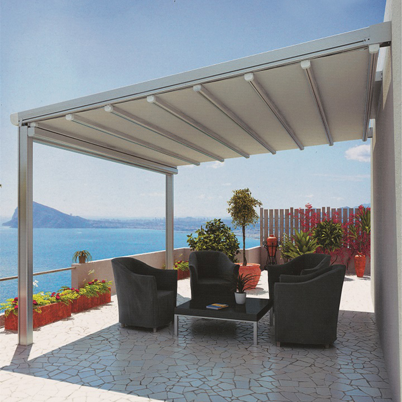 Auvent extérieur pliant automatique d'auvent de toit de pergola de tissu de PVC