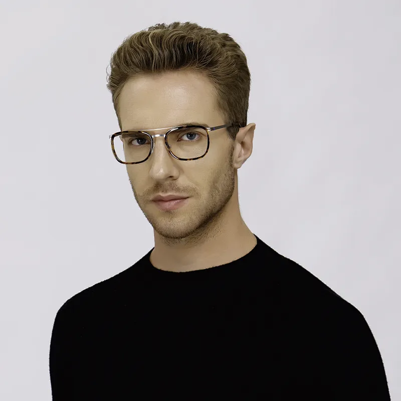 Square Man Metal Acetate Prescription Spectacle Frames Optical,Fashion Glasses Eyewear hot sale Optical Frames Manufacturers