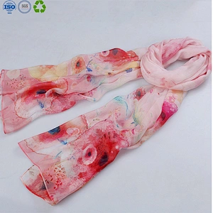 100% silk satin digital printed fabric printed