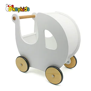 New design baby walking aid wooden push walker in white W16E100