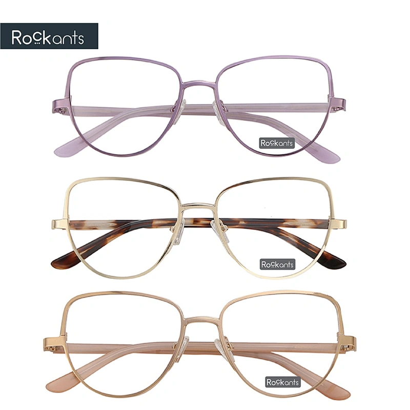Top selling fashion design cat eye metal sheet optical frame ready goods eyeglasses