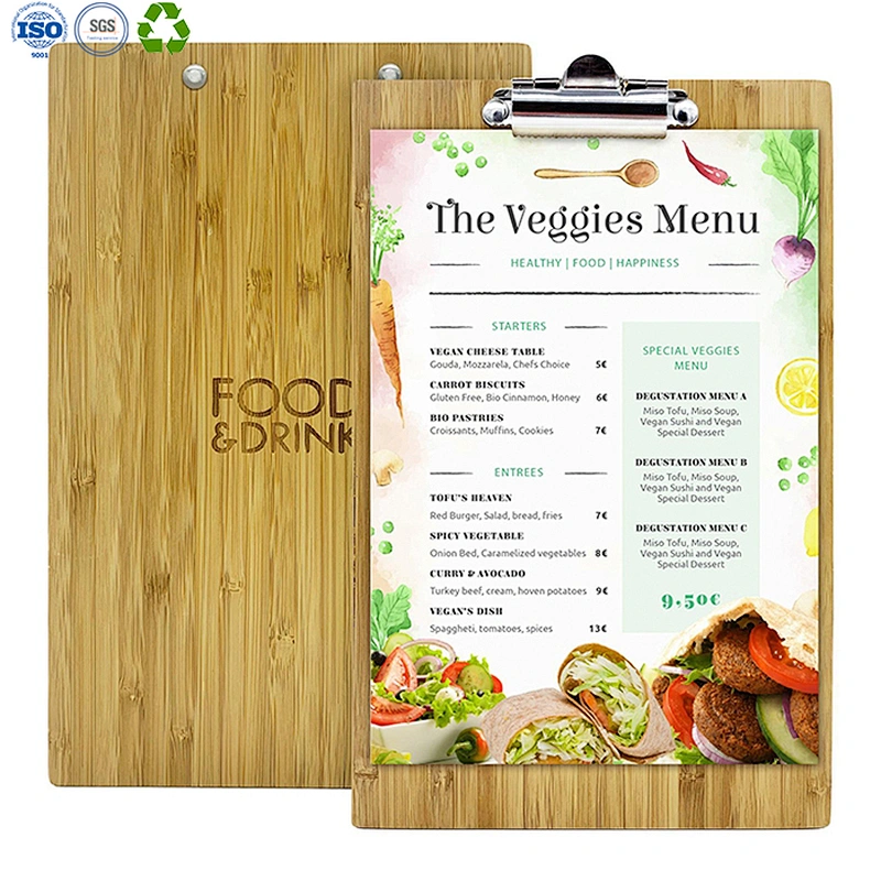 Wooden menu holders for tables