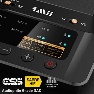 1Mii B03Pro Dual Link Bluetooth 5.0 Transmitter Receiver for TV Home Stereo BT Headphones, support aptX, aptX LL, aptX HD and LDAC Audio