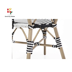 black and white rattan chair