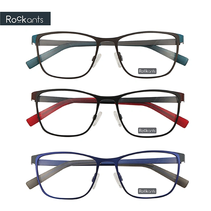 Hot new metal optical frame striate stainless steel eyeglasses customizable eyeglass frames