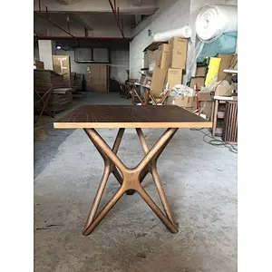 Cross leg wood table