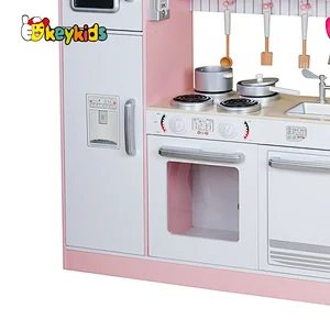 New Original Design pink wooden frozen kitchen toy set for children W10C382B