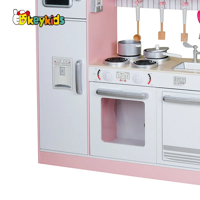 New Original Design pink wooden frozen kitchen toy set for children W10C382B