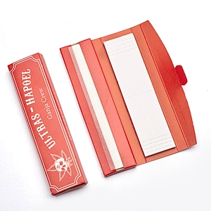 custom design 32 leaves rice bleached paper King size slim rolling paper with filter tips