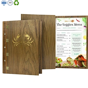 Wooden menu holders for restaurants