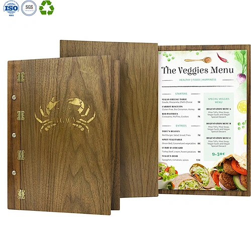 Wooden menu holders for restaurants