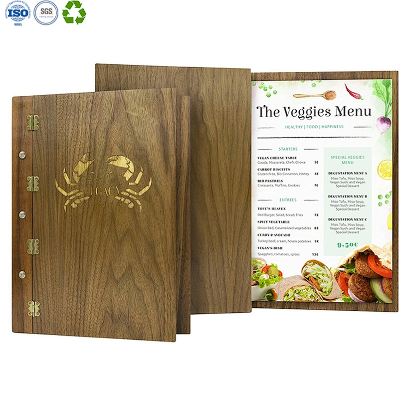 Wooden menu holders for restaurants