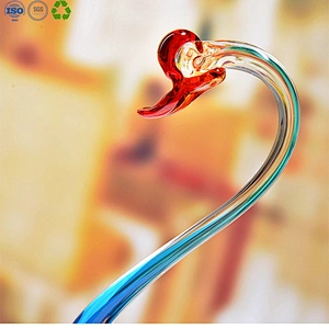 Blowing glass swan love gift